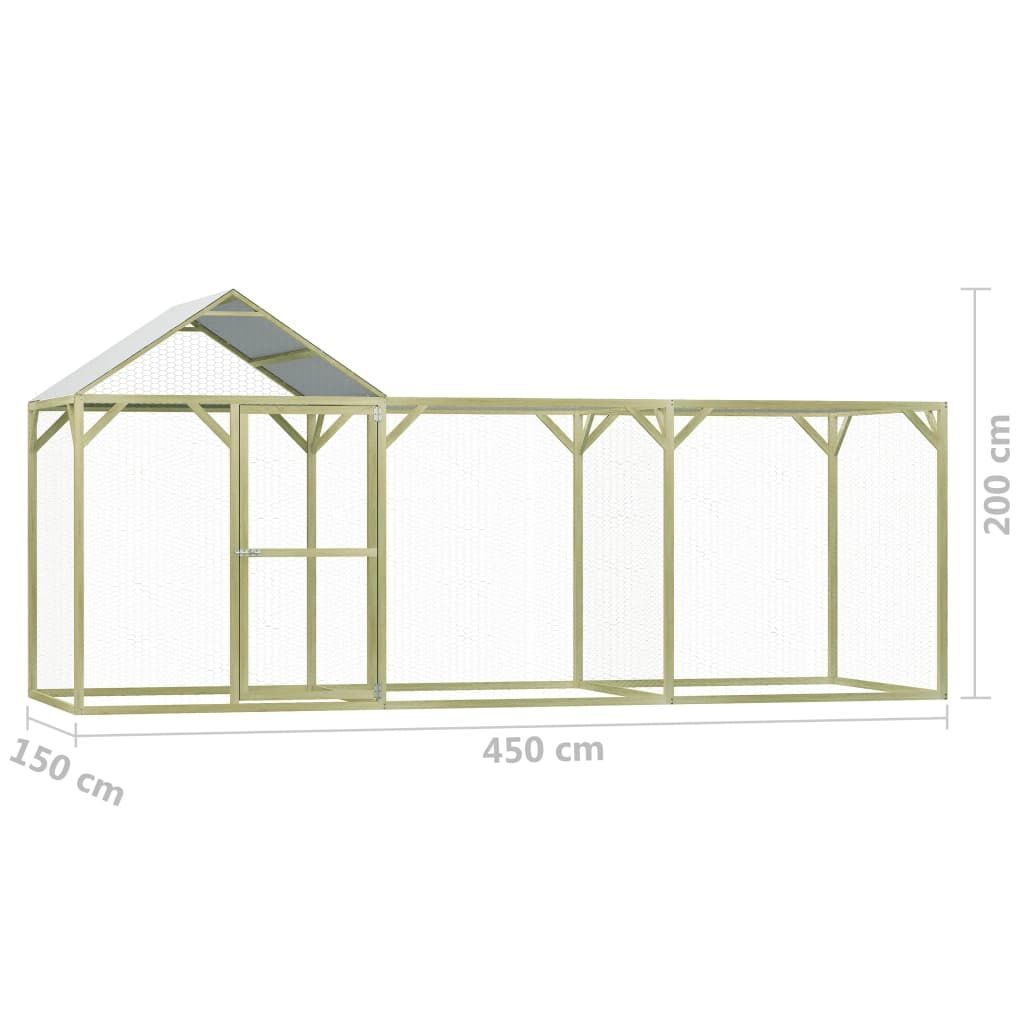 Vidaxl Gallinero De Madera De Pino Impregnada 4,5x1,5x2 M_2