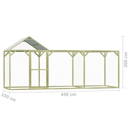 Vidaxl Gallinero De Madera De Pino Impregnada 4,5x1,5x2 M_2