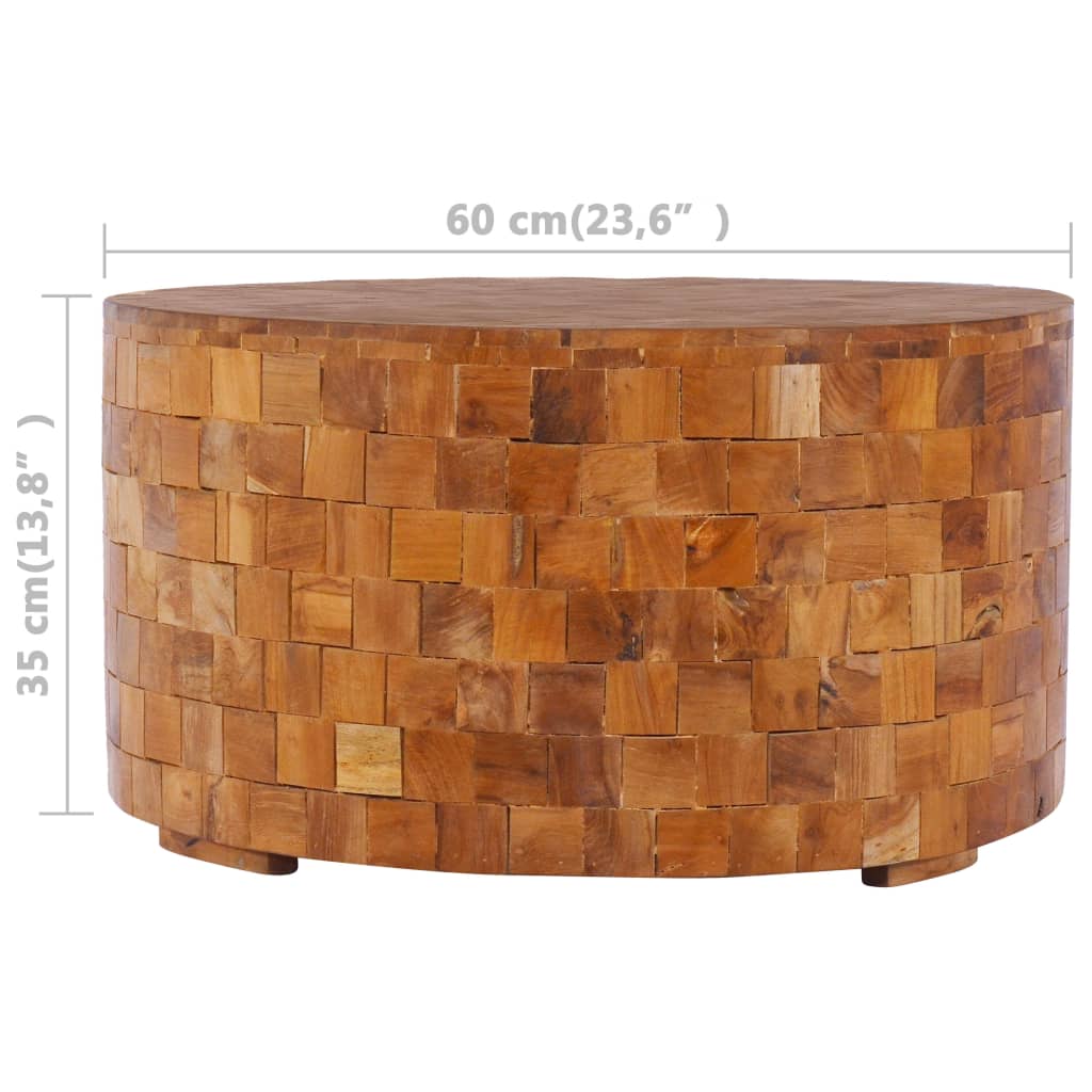 Mesa De Centro De Madera Maciza De Teca 60x60x35 Cm_1