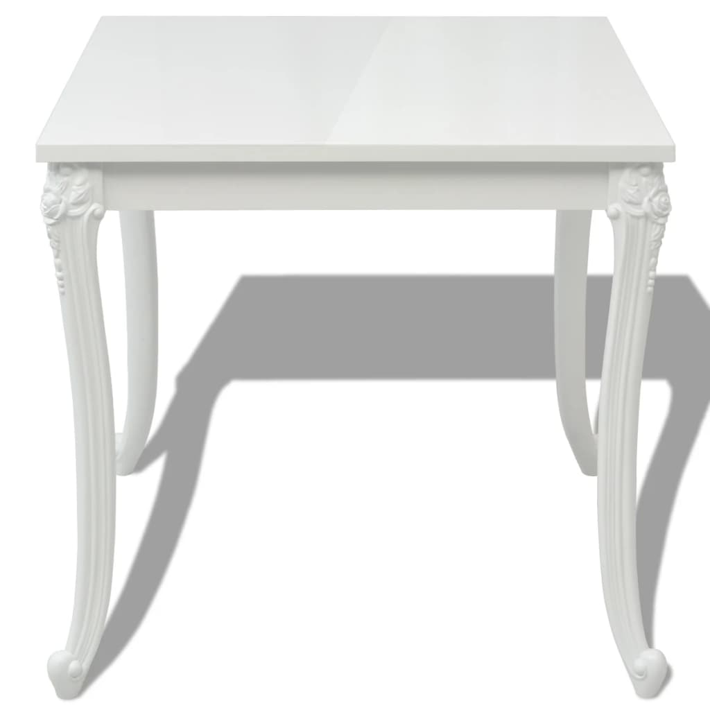 Mesa De Comedor Blanco Brillante 80x80x76 Cm_1