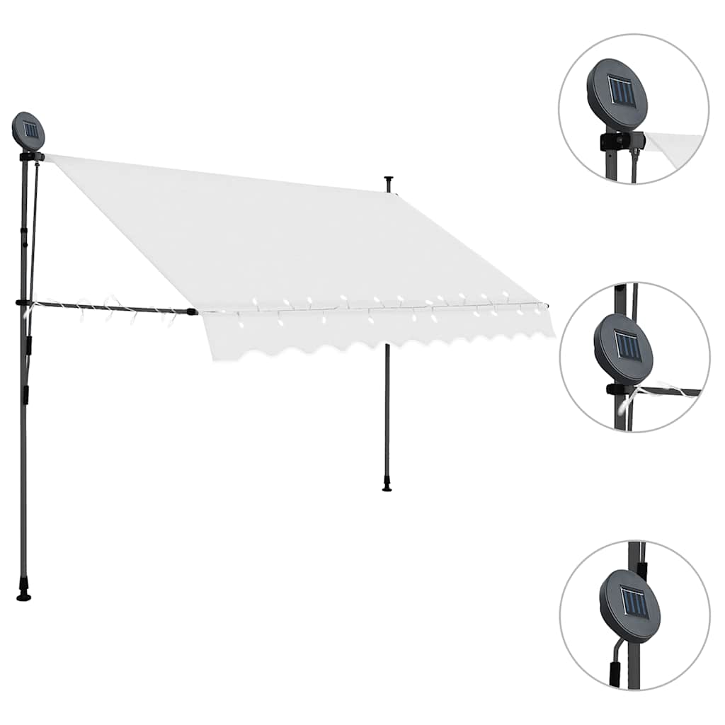 Toldo Manual Retráctil Con Led Crema 300 Cm_2