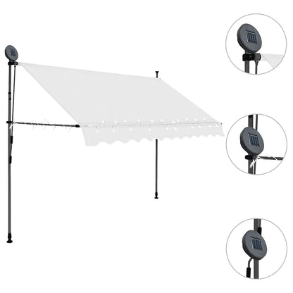 Toldo Manual Retráctil Con Led Crema 300 Cm_2