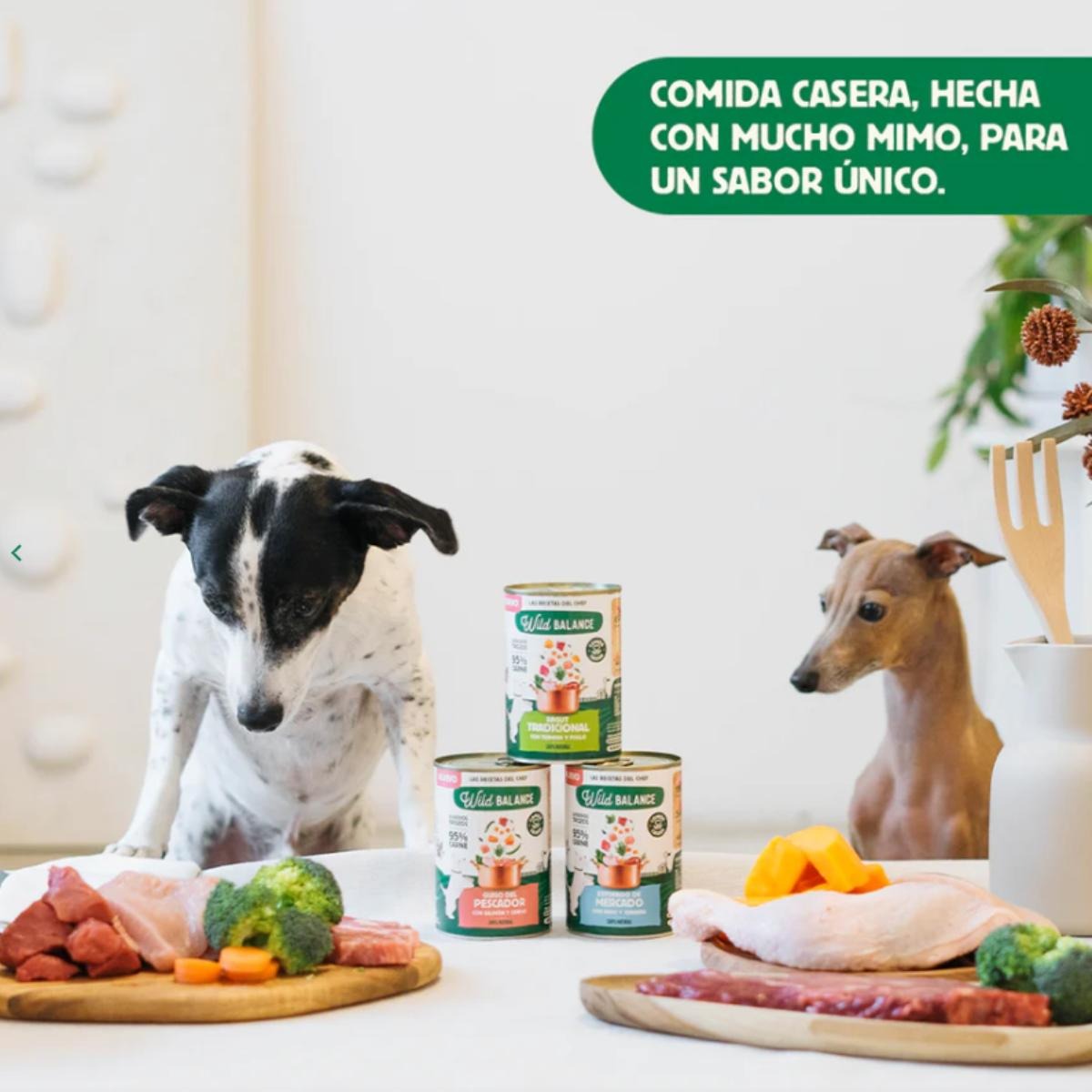 Pack 6X Estofado de mercado con pavo y ternera para perros Wild Balance 400 g