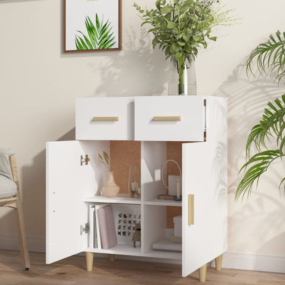 Aparador De Madera Contrachapada Blanco 69,5x34x89 Cm / Vetonek_2