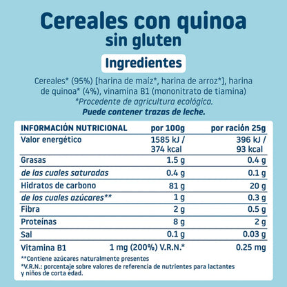 Pack 2x Papilla de cereales Sin Gluten con Quinoa Eco Smileat, 200g