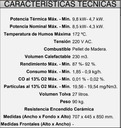 BRICOSOL Estufa de pellets aire rincón FM Modelo BP-101 R Burdeos_2