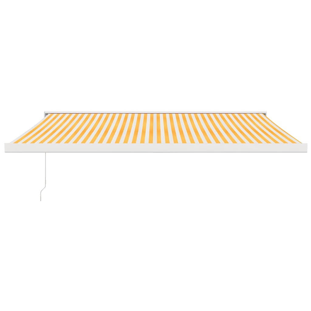 Toldo Retráctil Aluminio Y Tela Amarillo Y Blanco 4,5x3 M_2