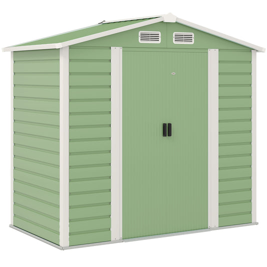 Outsunny Caseta De Jardín Exterior 2,36m² 213x120x194 Cm Verde Claro_0