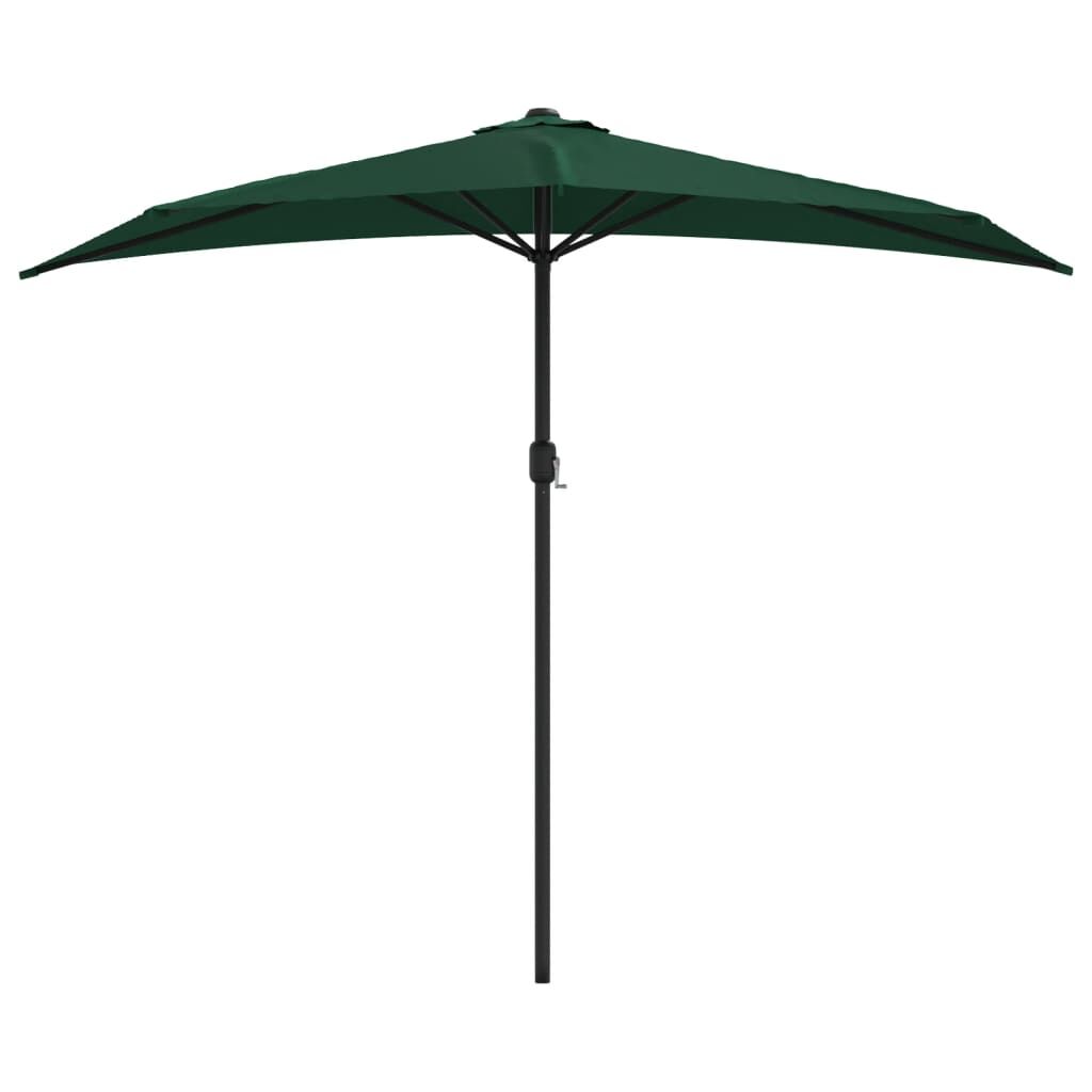 Vidaxl Sombrilla De Balcón Semicircular Palo Aluminio Verde 270x144cm_0