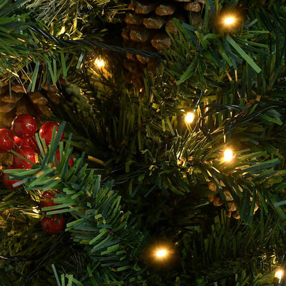 Vidaxl Árbol De Navidad Con Luces Y Piñas Pvc Con Pe Verde 150 Cm_4