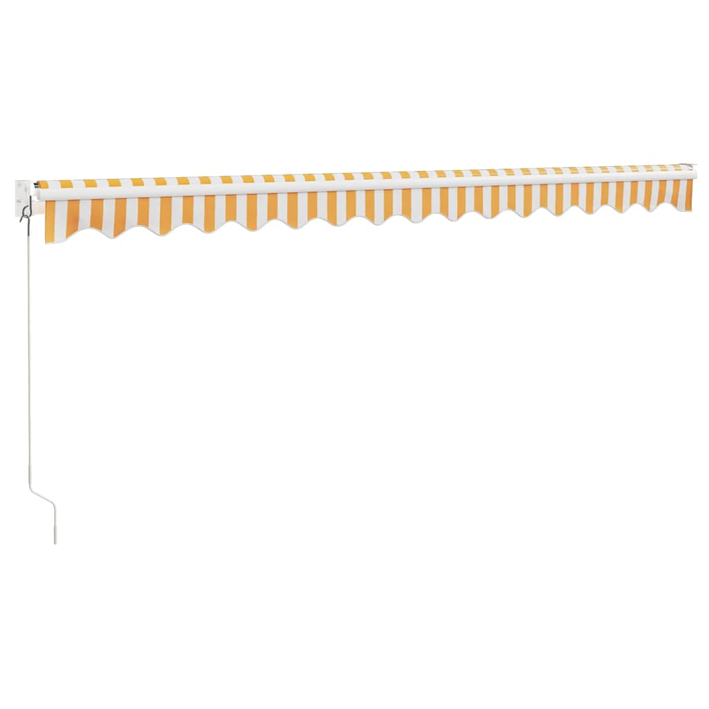 Toldo Retráctil Aluminio Y Tela Amarillo Y Blanco 4x3 M_5
