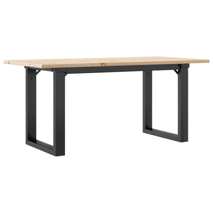 Mesa De Centro Marco O Madera Maciza Pino Y Acero 90x40x35 Cm_4