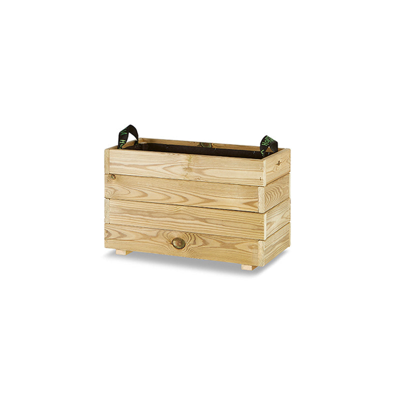 Jardinera Rectangular De Madera Tratada 60x30x40 Cm Ghio Hortalia_0