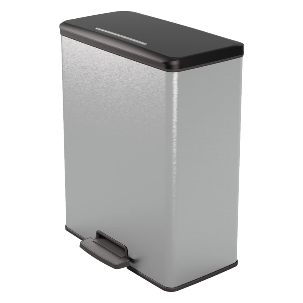 Curver Papelera De Pedal Doble Deco Plateado 26l+26l_0