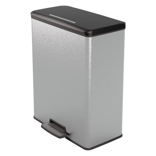 Curver Papelera De Pedal Doble Deco Plateado 26l+26l_0