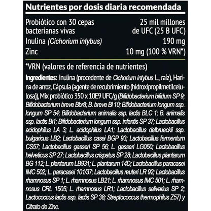 Probull probiótico de 30 cepas Paleobull 60 cápsulas