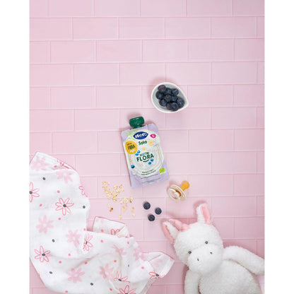 Bolsita Nutri Flora sabor Plátano, Arándanos, Yogur y Avena 100 g Hero Solo