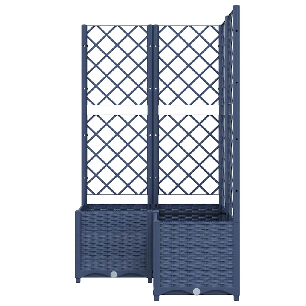 Jardinera Con Enrejado Pp Azul Gris 80x80x136 Cm_2