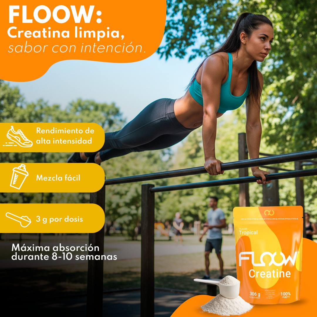 Creatina Monohidrato En Polvo 306g (90 Dosis) - Creatina Pura Sabor Tropical - Suplemento Deportivo Para Masa Muscular_5