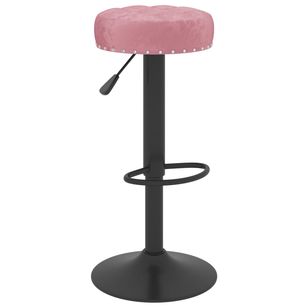 Taburetes De Cocina 2 Unidades Terciopelo Rosa_1