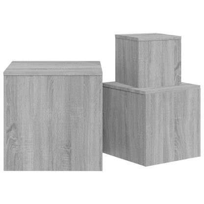 Mesitas Auxiliares 3 Piezas Madera Contrachapada Gris Sonoma_3