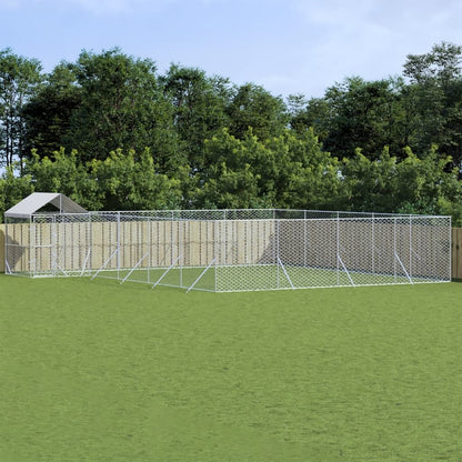 Vidaxl Perrera De Exterior Con Techo Acero Galvanizado Plata 10x8x2,5m_1