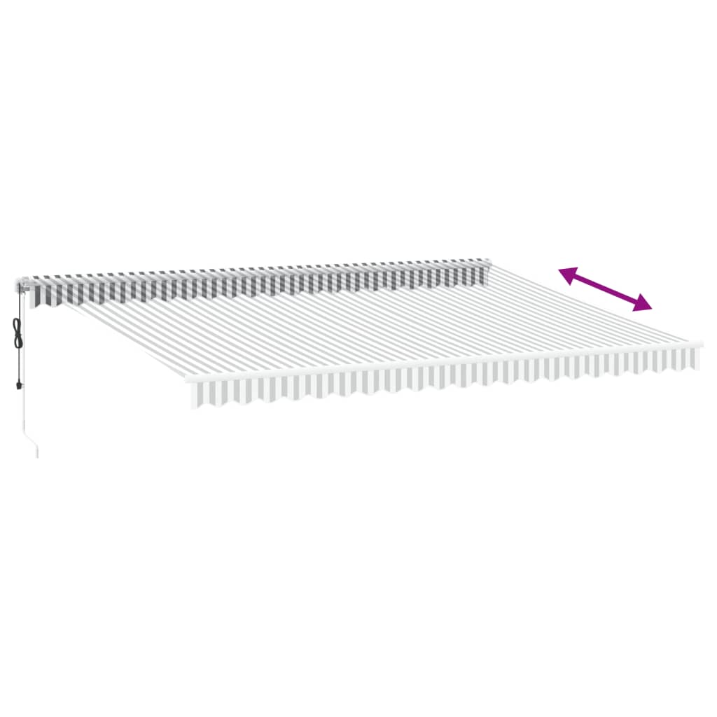 Toldo Retráctil Automático Gris Antracita Y Blanco 500x350 Cm_4