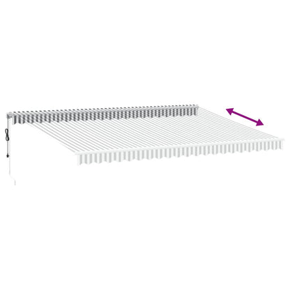 Toldo Retráctil Automático Gris Antracita Y Blanco 500x350 Cm_4