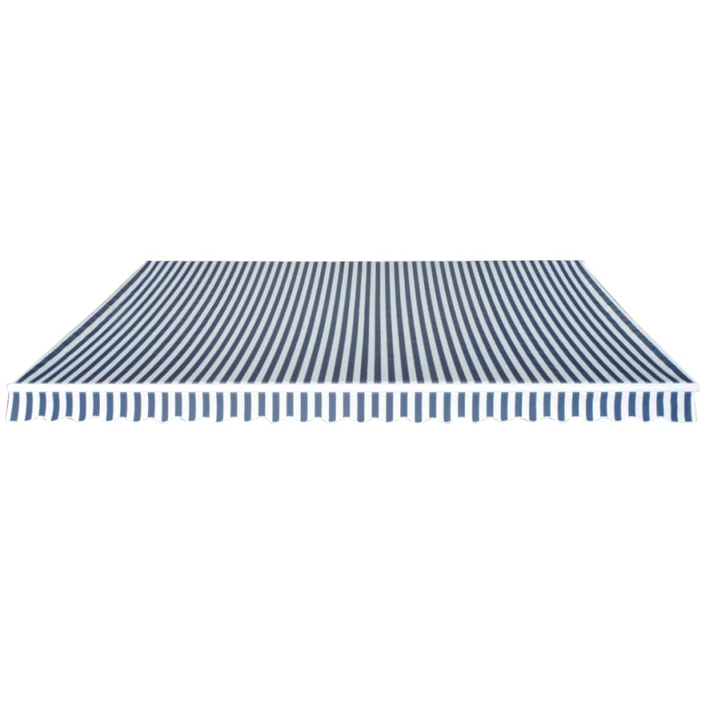 Toldo Plegable De Operación Manual 500 Cm Azul Y Blanco_0