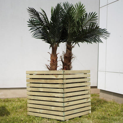 Jardinera de madera cuadrada Kub 60 cm 169 L