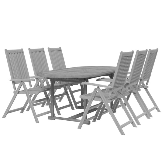 Juego De Comedor Para Jardín 7 Piezas Madera Maciza Acacia / Vetonek_0