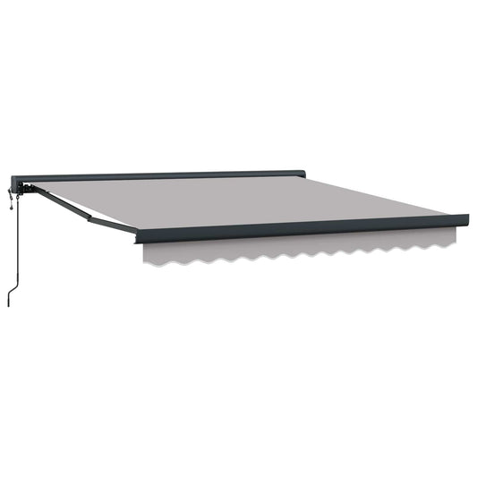 Toldo Retráctil Gris Claro 350 X 250 X 165 Cm Tela Y Metal_0