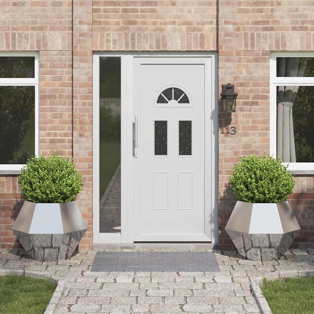 Jardinera 2 Pcs Plateado 75 X 75 X 60 Cm Acero Inoxidable_1