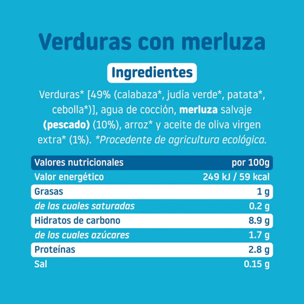 Tarrito BIO de Verduras con Merluza +6 meses Smileat 230g