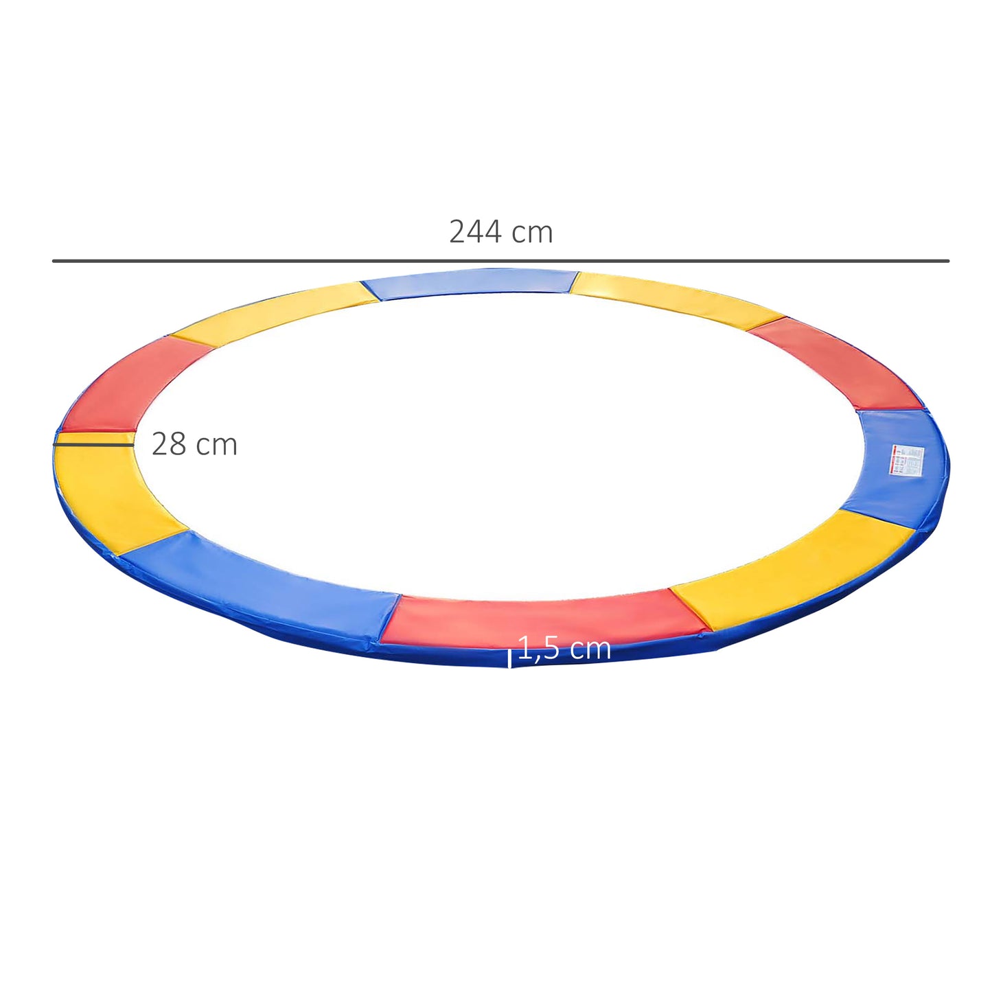 Homcom Cubierta Protectora Para Cama Elástica Trampolín Ø244 Cm Multicolor_2