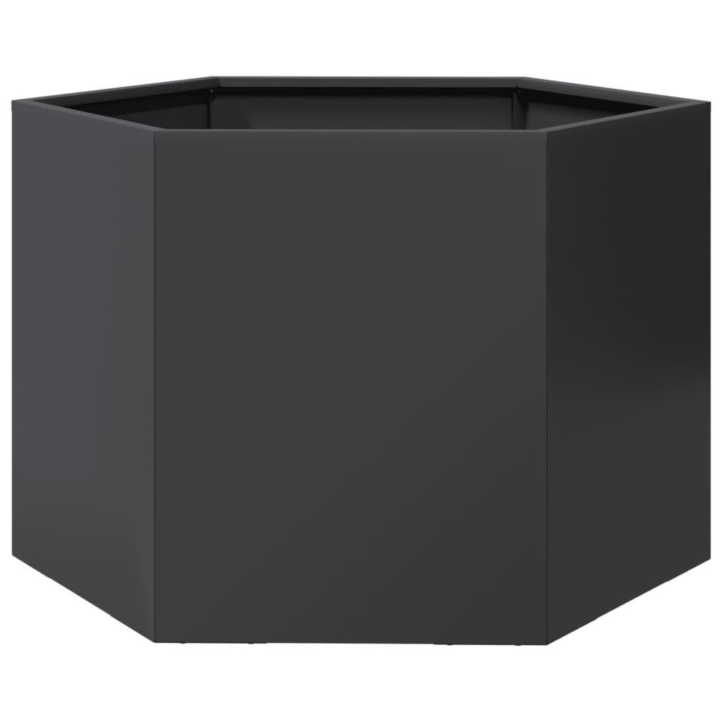 Jardinera Hexagonal Acero Negra 69x60x45 Cm_0