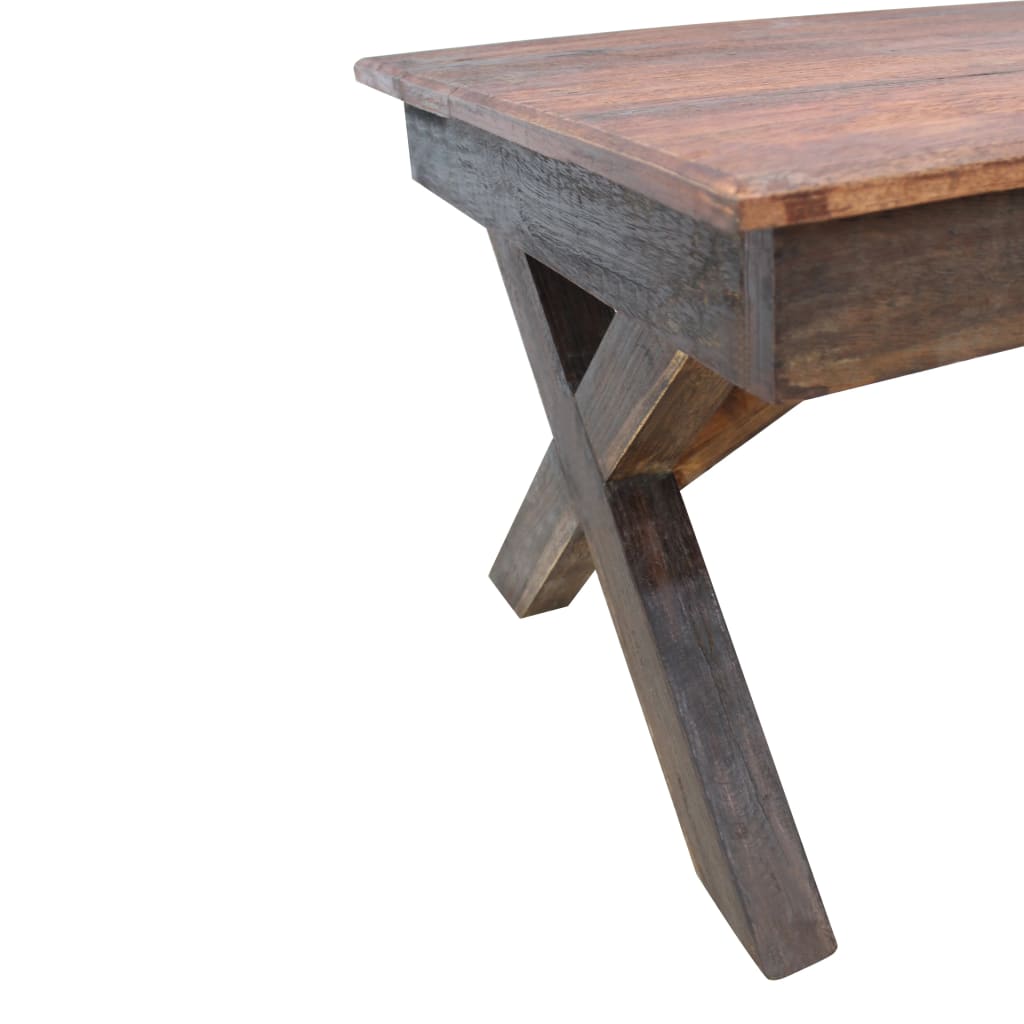 Mesa De Centro Madera Reciclada Mixta 110x60x45 Cm._1