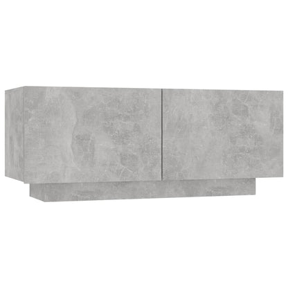 Mesita De Noche Madera De Ingeniería Gris Hormigón 100x35x40 Cm_0
