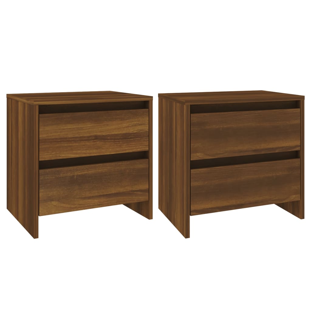 Mesitas Noche 2 Uds Madera Ingeniería Marrón 45x34,5x44,5 Cm_0