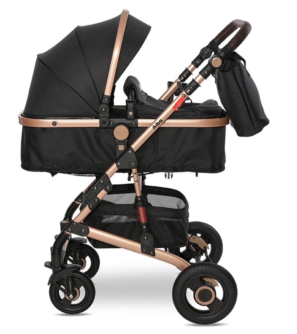 Carrito De Bebé Dúo Convertible Alba Premium Black_1