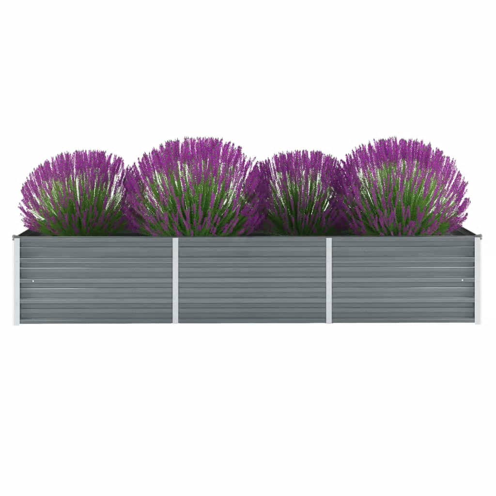 Arriate De Jardín De Acero Galvanizado Gris 240x80x45 Cm_1