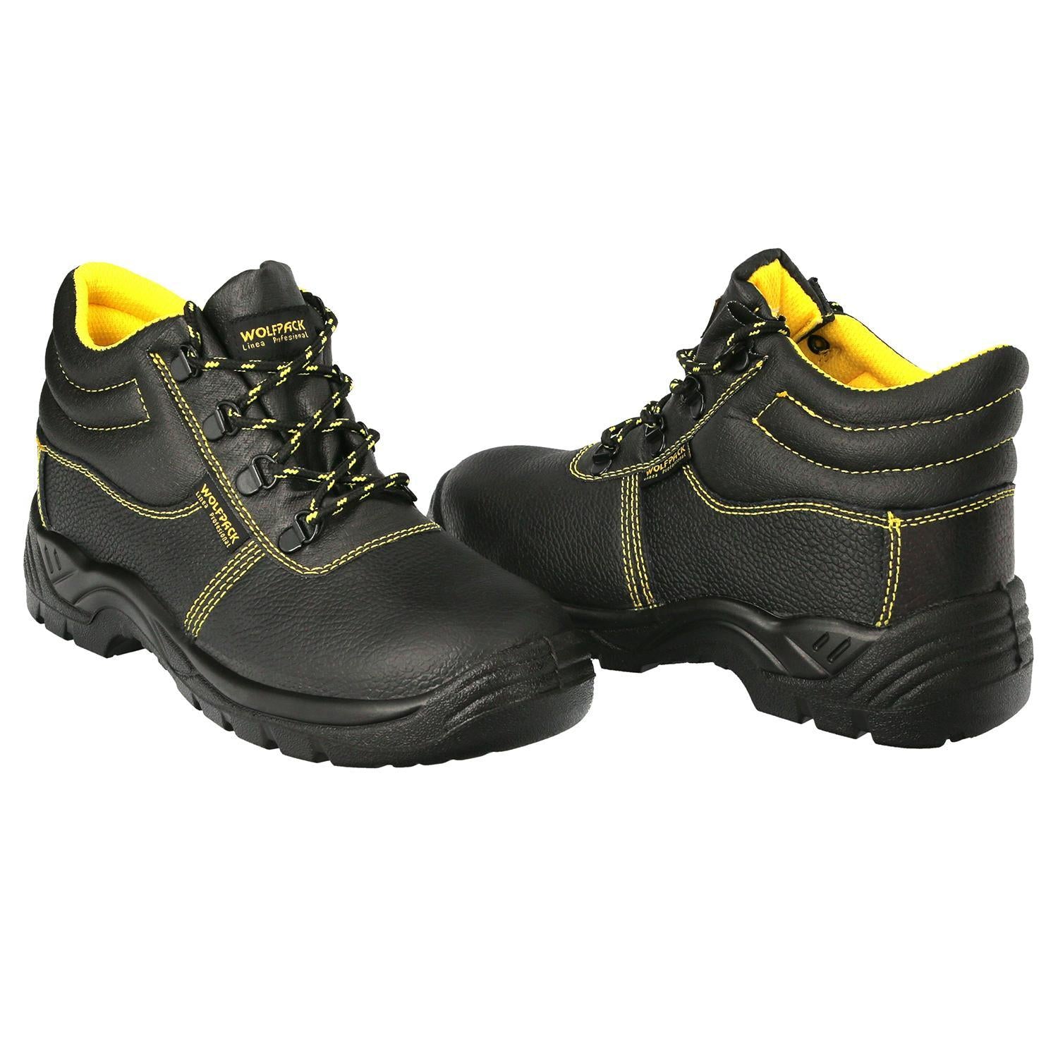 Botas Seguridad S3 Piel Negra Wolfpack  Nº 37 Vestuario Laboral,calzado Seguridad, Botas Trabajo. (par)_0