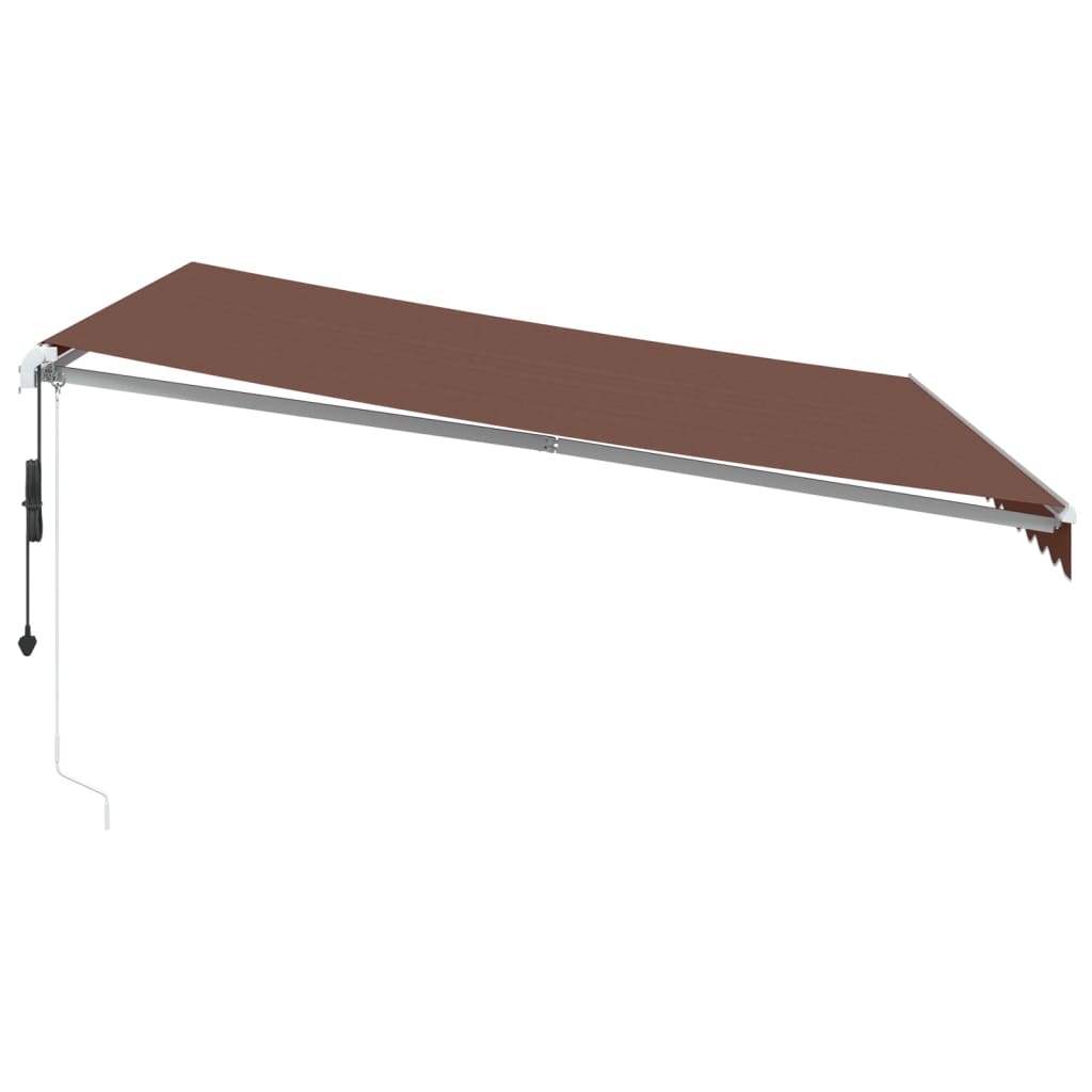 Toldo Retráctil Automático Con Luces Led Marrón 400x350 Cm_4