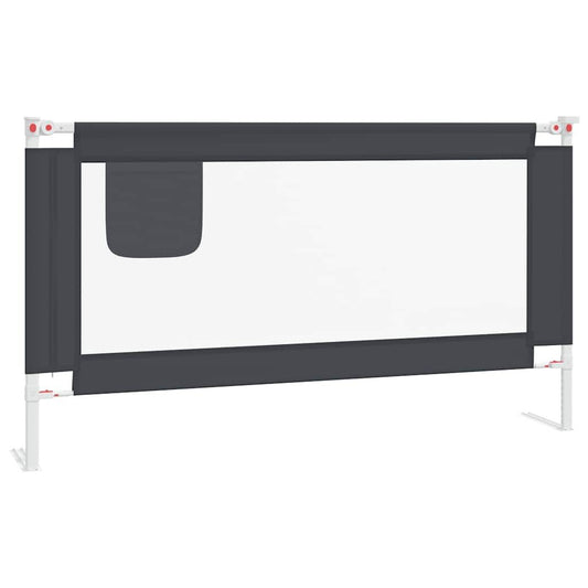 Vidaxl Barandilla De Seguridad Cama De Niño Gris Oscuro Tela 150x25 Cm_0