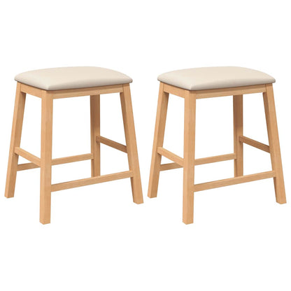 Sillas De Bar Con Cojines 2 Uds Madera Maciza Caucho_0