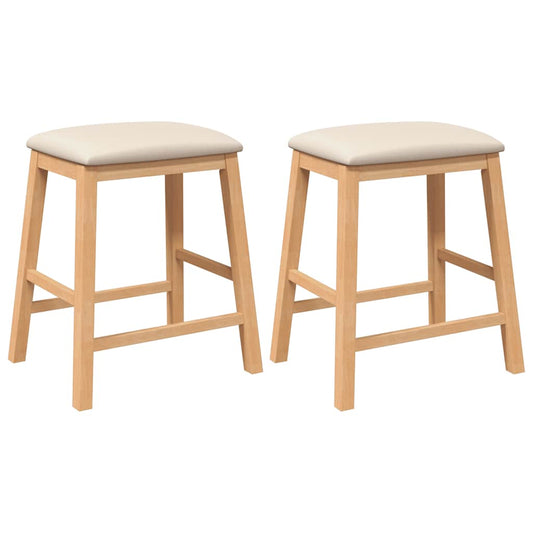 Sillas De Bar Con Cojines 2 Uds Madera Maciza Caucho_0