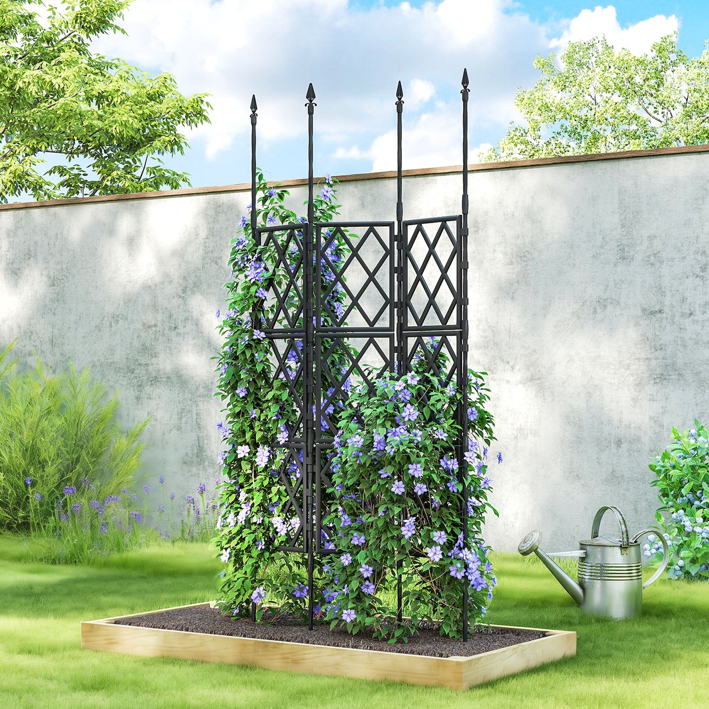 Outsunny Enrejado De Jardín Plegable Soporte Para Plantas Trepadoras 85x197 Cm_1