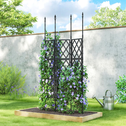 Outsunny Enrejado De Jardín Plegable Soporte Para Plantas Trepadoras 85x197 Cm_1
