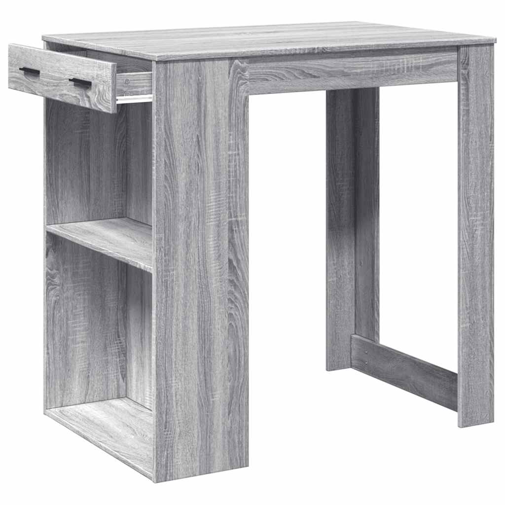 Mesa Alta De Bar Madera Ingeniería Gris Sonoma 102x70x103,5 Cm_2