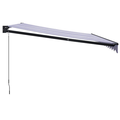 Toldo Retráctil Aluminio Y Tela Azul Y Blanco 4,5x3 M_3